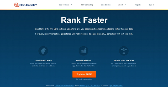 CanIRank - CanIRank is an SEO software that provides personalized action recommendations to optimize website rankings.