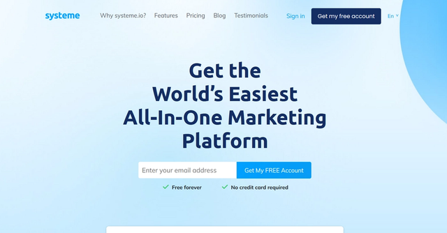Systeme - World’s Easiest All-In-One Marketing Platform