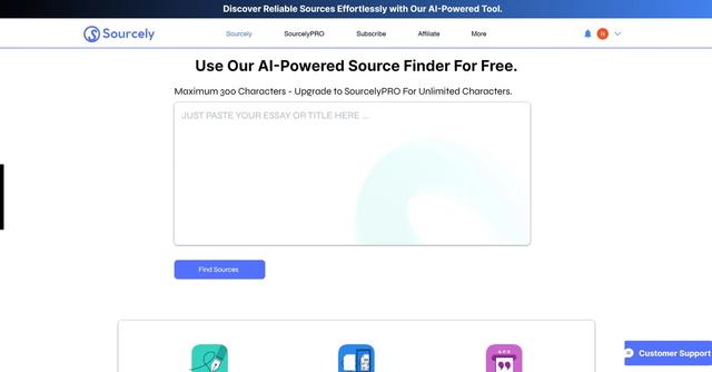 Sourcely.net - AI-powered literature sourcing web application that utilizes advanced natural language processing to retrieve relevant texts, streamlining the research process.