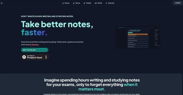 Notelierai - Notelier is an AI-powered platform designed to help students write and study smarter.