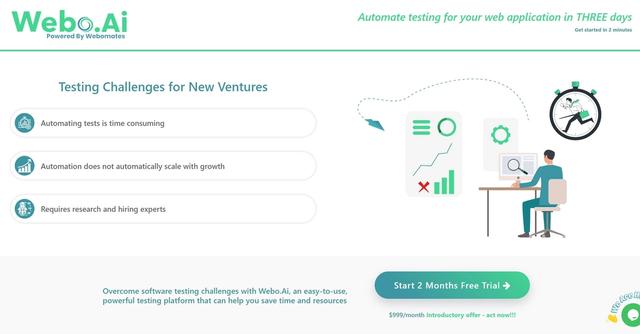 Webo.AI - Overcome software testing challenges with Webo.Ai, an easy-to-use, powerful testing platform that can help you save time and resources