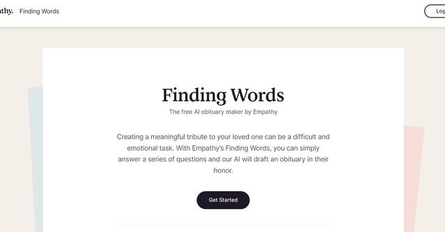 Finding Words - Obituary maker that creates a meaningful tribute for your loved one