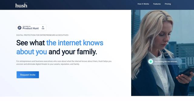 Hush AI - Executive and entrepreneur protection service.