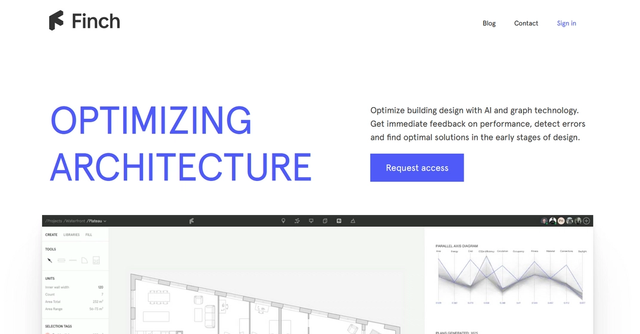 Finch 3D - Optimize building design with AI and graph technology. Get immediate feedback on performance, detect errors and find optimal solutions in the early stages of design.