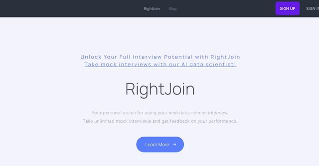 RightJoin - Take mock interviews with our AI data scientist!