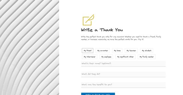 TThankYouNote - ThankYouNote is a tool that helps users write the perfect thank you note for any occasion.