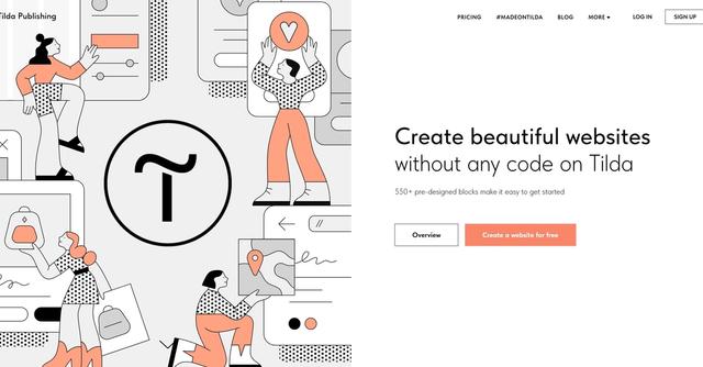 Tilda - Tilda is an intuitive website builder that allows users to create beautiful websites, online stores, landing pages, and blogs without any coding knowledge.
