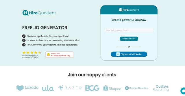 Free Job Description Generator - HireQuotient's Free Job Description Generator is a tool designed to streamline the process of creating job descriptions while promoting diversity and widening the talent pool.