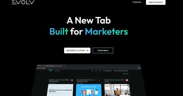 EVOLV - EVOLV is an AI-powered New Tab Chrome extension, built for Marketers!