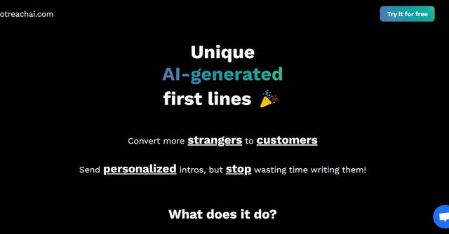 Hot Reach AI - Increase your reply conversion from cold emails at scale by personalizing introductions.