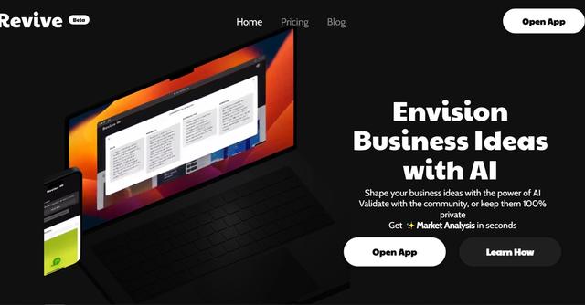 Revive - Generate, visualise, share & validate business ideas with AI in a minute.