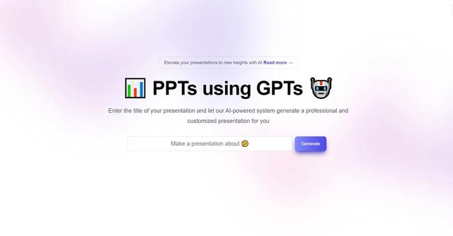 GPT-PPT - Create customized and professional presentations with AI-generated content.