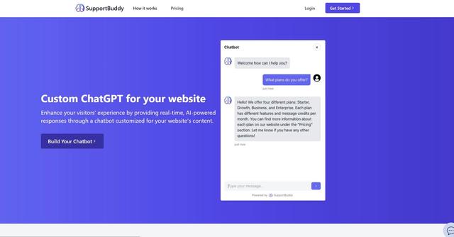 SupportBuddy - Personalized chatbot for real-time website support.
