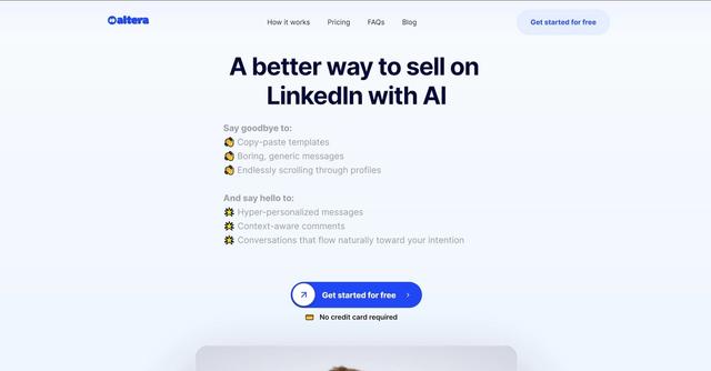 Altera - Altera is a Chrome extension designed to enhance salespeople's engagement and effectiveness on LinkedIn