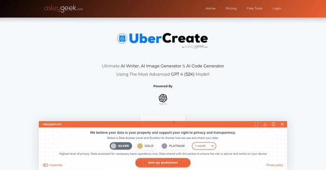 UberCreate - Generated content creator: language & images.
