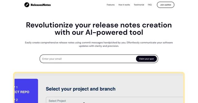 ReleasesNotes - Revolutionize your release notes creation with our AI-powered tool