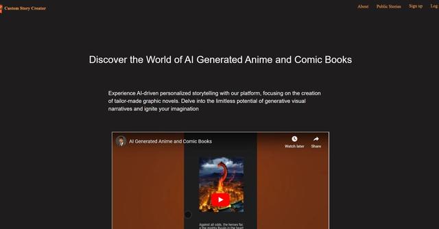 Custom Story Creator - Create personalized graphic novels with text prompts.