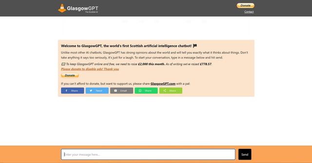 GasgowGPT - The world's first Scottish artificial intelligence chatbot!
