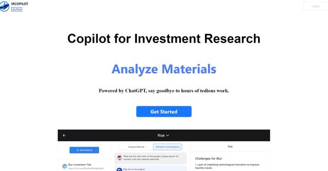 IRCopilot - Interactive assistant for efficient crypto investment research and report generation.
