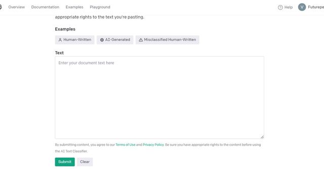 OpenAI Text Classifier - Here you can check if a text is AI generated