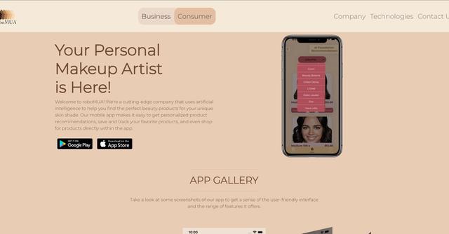 RoboMUA - Customized skin care product suggestions based on needs.