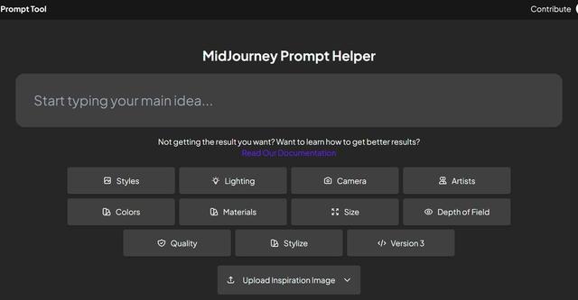 MidJourney Prompt Helper - Explore styles & complex prompts, visually.