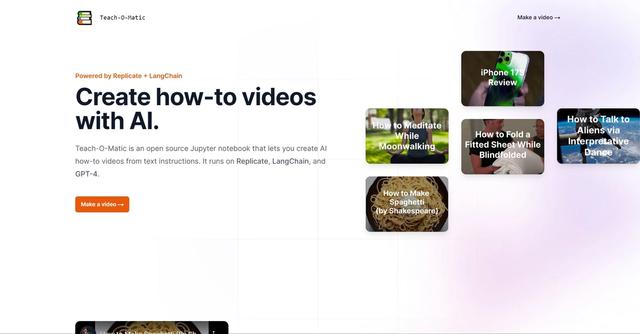 Teach-O-Matic - Create how-to videos with AI.