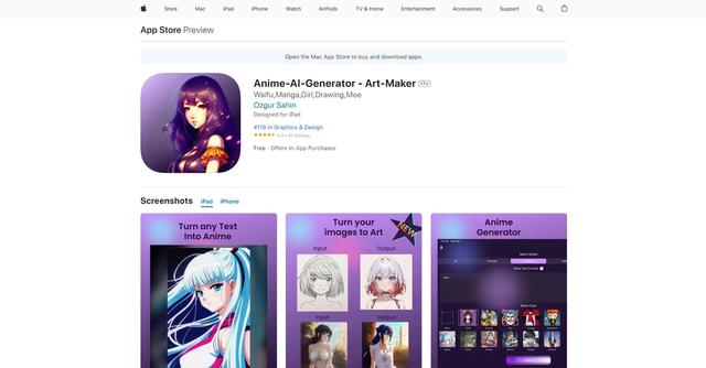 Anime AI Generator - The tool allows users to generate anime-style artwork using artificial intelligence algorithms.