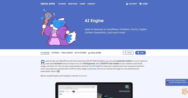 AI Engine - AI-powered plugin enhancing WordPress experience with GPT Tools & Chatbot.
