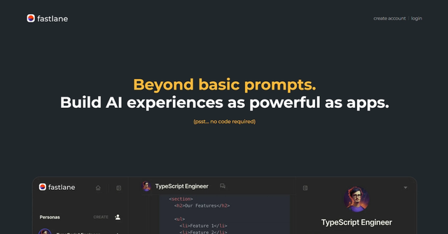 Fastlane AI - Fastlane AI is a user-friendly tool that allows users to build powerful AI experiences without coding