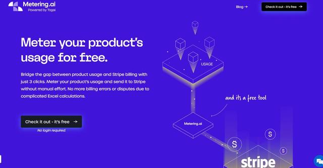 Metering AI - Effortlessly meter your product's usage and send it to Stripe with Metering.ai