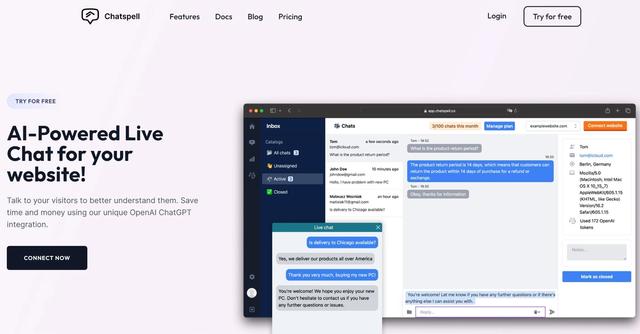 Chatspell - Get your live 24/7 AI chatbot for your Business Today