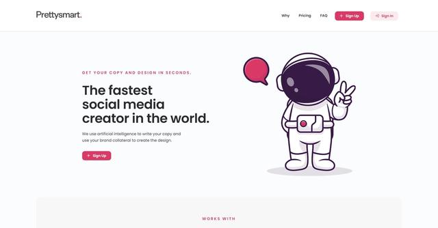 PrettySmart - PrettySmart is a platform that simplifies the process of creating attractive and engaging social media posts, eliminating the need for a designer or copywriter.