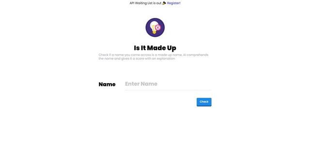 Is It Made Up - Name authenticity verification.