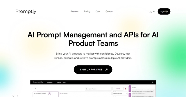 PromptlyHQ - Promptly is a prompt management tool tailored for AI product teams, enabling seamless prompt development, testing, versioning, execution, and retrieval across multiple AI providers.