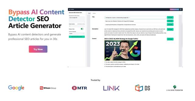 ProSEOAI - Bypass AI detectors with AI-powered content generation for improved SEO.