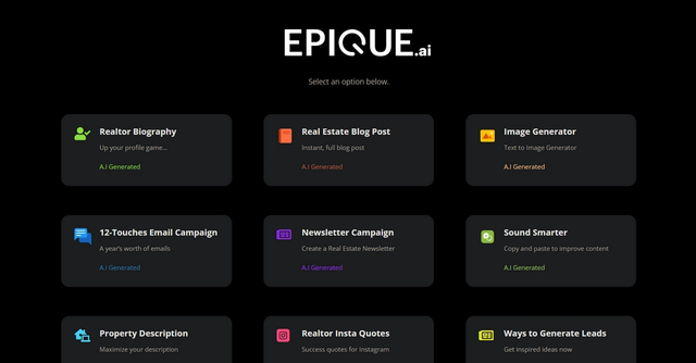 Epique AI - Free AI Tools for Realtors