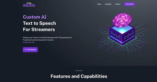 TTS.Monster - TTS.Monster AI TTS is an AI-powered text-to-speech tool that is specifically designed for Twitch and YouTube streamers.