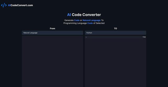 AI Code Converter - Generate Code or Natural Language To Another Language Code
