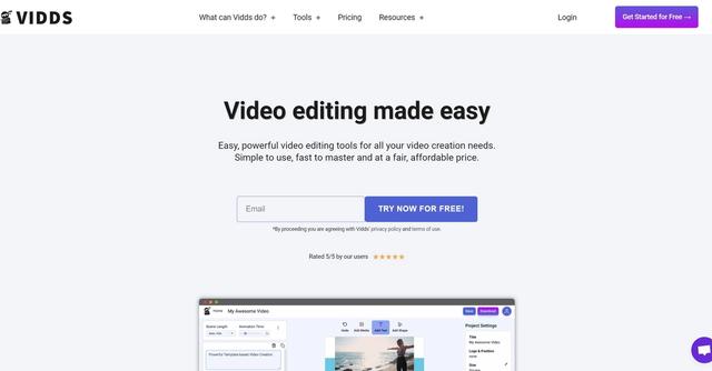 Vidds Editor - Vidds is an online video editing tool that empowers users to create professional-quality videos quickly and easily for various purposes including social media, email marketing, employer branding, and product promotions.