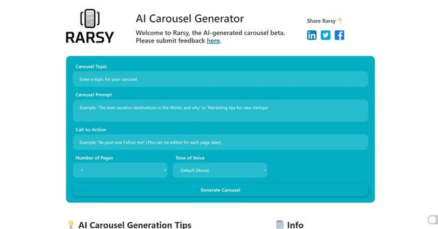 Carousel Generator - AI-Generated LinkedIn Carousels