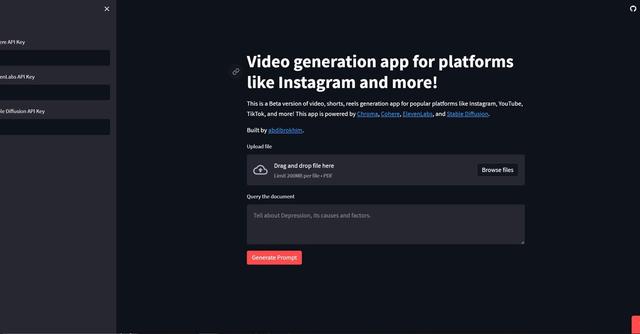 Streamlit - Video generation app for platforms like Instagram and more!