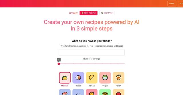 AIfoodie - Personalized recipe creator with food tags.
