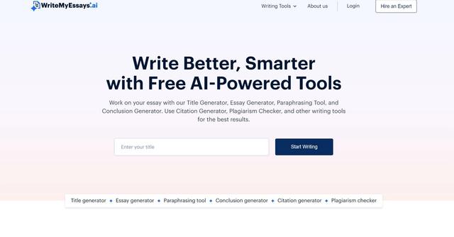 Write My Essays AI - A series of tools for students' writing purposes, all connected create that perfect essay.