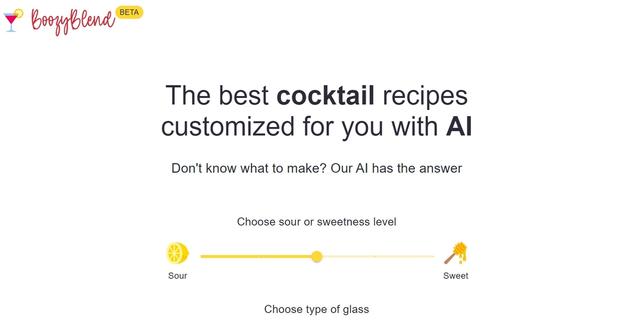 BoozyBlend - AI-generated cocktail recipes