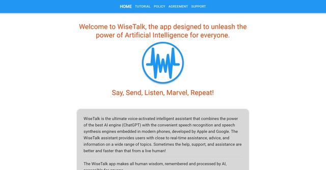 WiseTalk - WiseTalk app makes all human wisdom, remembered and processed by AI, accessible for anyone.