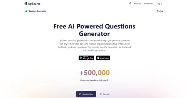 OpExams - Generate questions from a context or about a topic
