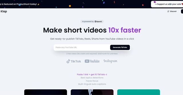 Klap - Make short videos 10x faster
