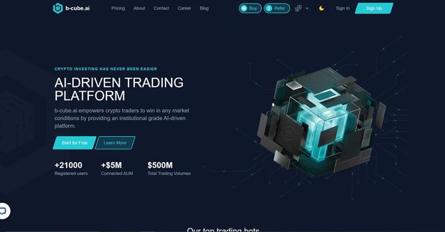 B-cube.ai - B-cube.ai is a marketplace of AI-driven crypto trading bots that enables traders to automate their trading activities on their preferred exchanges.