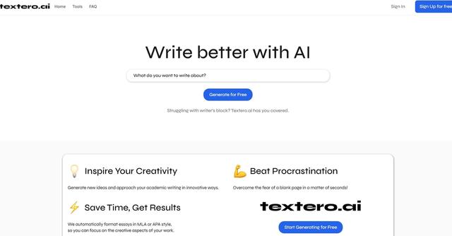 Textero AI - Overcome writer's block with AI-powered academic writing assistance